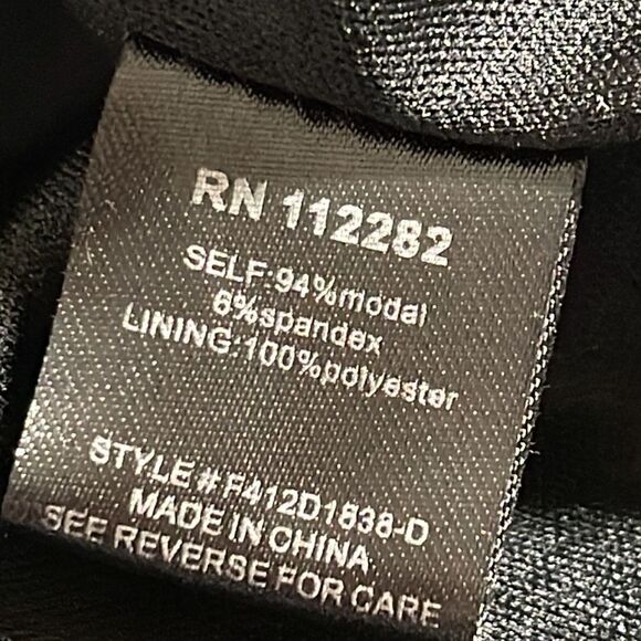 Adelyn Rae Dress Womens size Large Modest Ruched sides Midi Witchy Black Modal - Picture 8 of 8